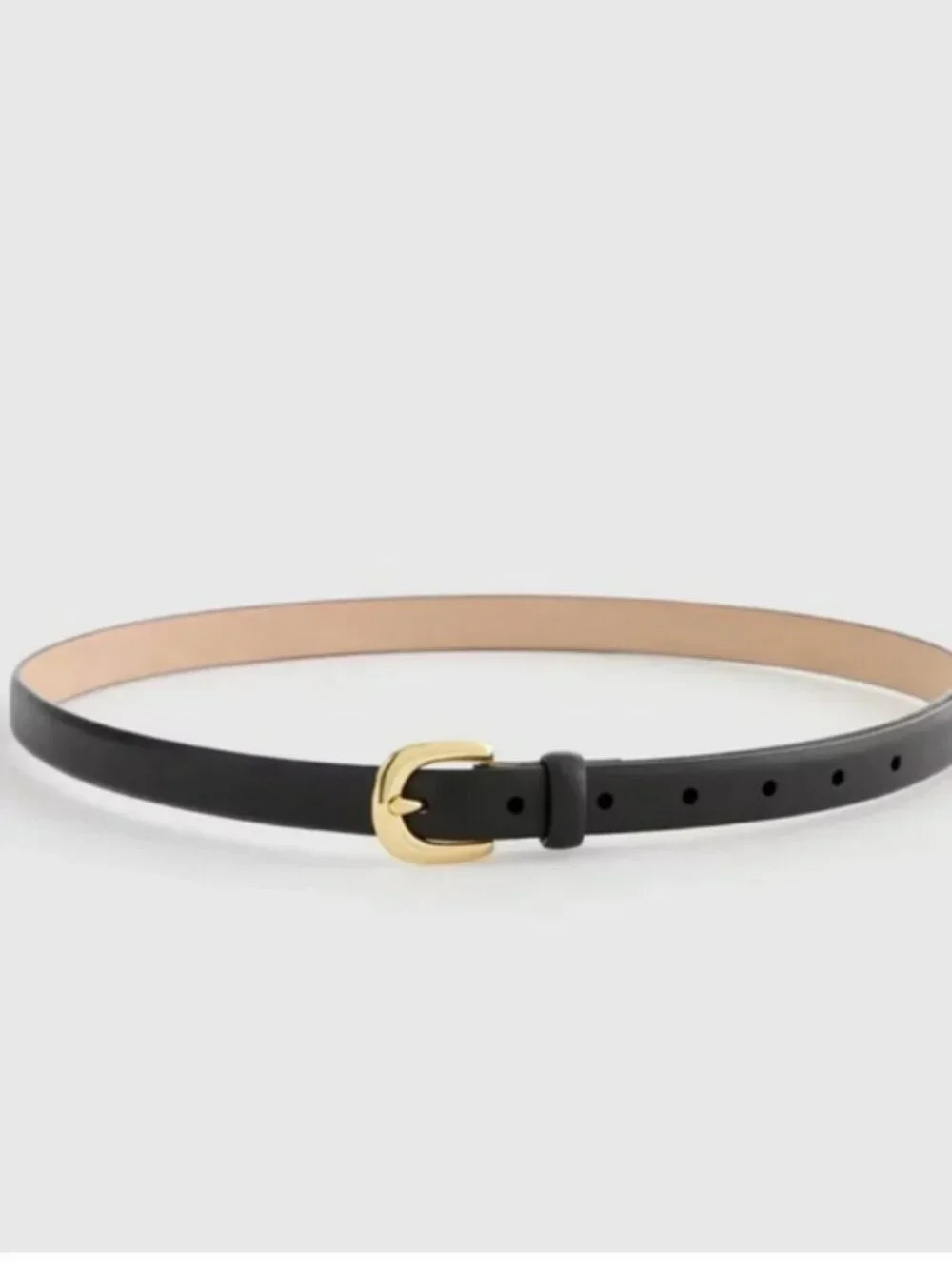 NWT Quince Sofia European Leather Skinny Belt in Black Various Sizes